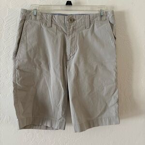 ROWM Shorts Men's Size 32‎ Chino Khaki Slash Pockets Waist Bone Color Zip Fly